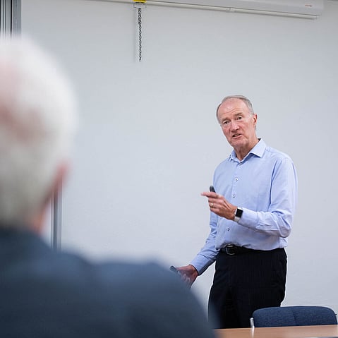 Richard Westlake, senior consultant at GGA, delivering a presentation during a governance workshop