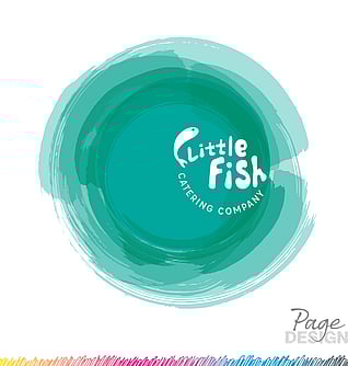 Logo design by Page Design Ltd for Little Fish Catering, Papamoa, NZ