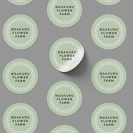 Stickers for Ngakuru Flower Farm designed by Page Design Ltd. 