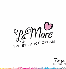 Logo Design by Page Design Ltd for La More Sweets & Ice Creams, Tirau, NZ