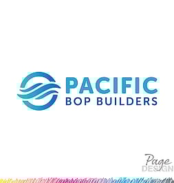 Logo Design by Page Design Ltd for Pacific BOP Builders, Pāpāmoa, NZ