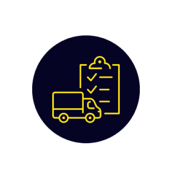 icon of truck and tick sheet