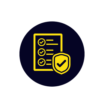 icon with tick sheet and large tick