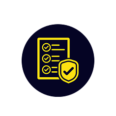 icon with tick sheet and large tick