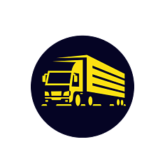 icon showing heavy truck and trailer