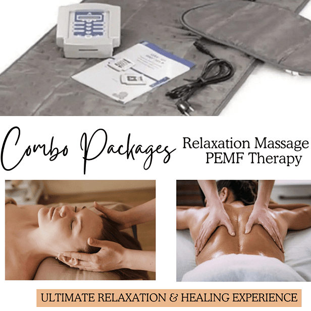 Picture of pemf mat, someone having a scalp & back massage