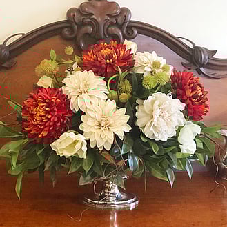 Faux floral styling by Julia Empson, Interior designer and stylist. Waikato, New Zealand