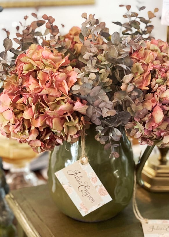 Faux flower styling by Julia Empson Interiors. Ohaupo, Hamilton, New Zealand,