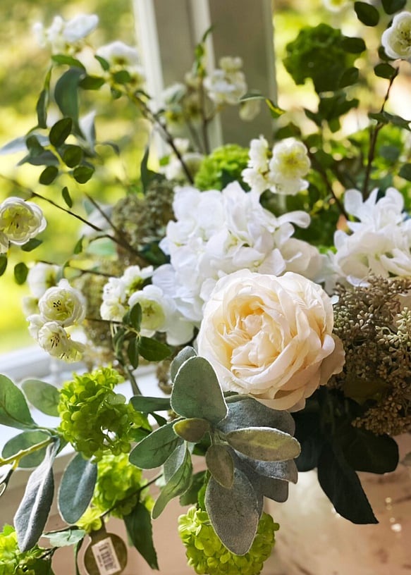 Faux flower styling by Julia Empson Interiors. Ohaupo, Hamilton, New Zealand,