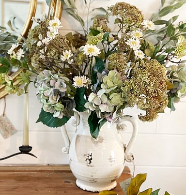 Faux flower styling by Julia Empson Interiors. Ohaupo, Hamilton, New Zealand,