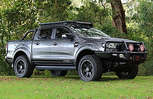 2018 Ford Ranger FX4 Featuring an ARB Summit Bar with Fog Lights and ARB Intensity Driving Lights, OME Suspension Lift, RhinoRack Pioneer Platform Tray with Lightbar, Mickey Thompson ATZ P3 Tyres and M/T Side Biter Wheels