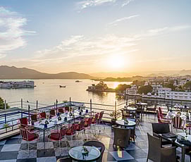 Udaipur Hotel rooftop view, India