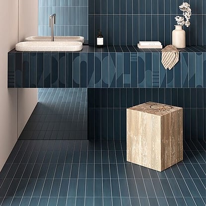 Petrolio Mosaico Round Cambridge Tiles