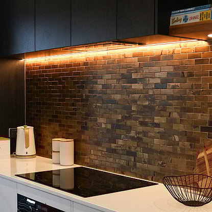 Aparici Glass Titanium Pav&eacute; + Hexagon Ivory Cambridge Tiles