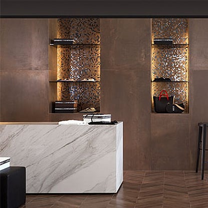 Moon Stone Mosaico Beige Cambridge Tiles