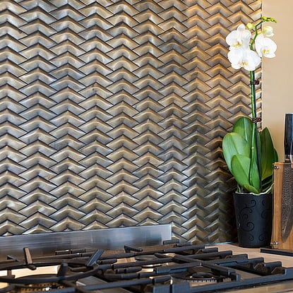 Brass Chevron Cambridge Tiles