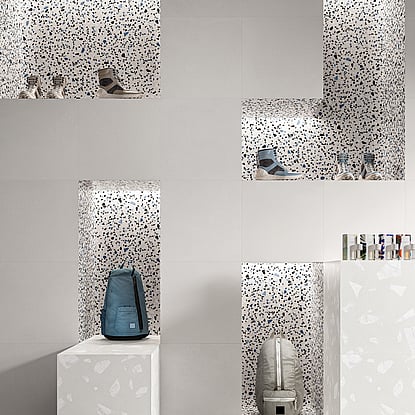 Medley White Minimal Rock, Cambridge Tiles