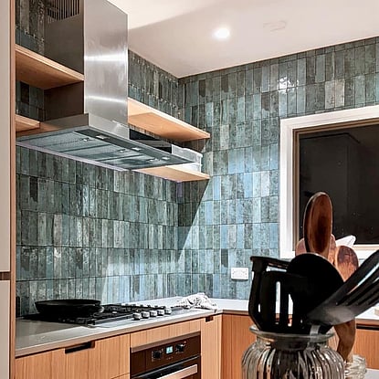 Aparici Glass Green Pave Cambridge Tiles