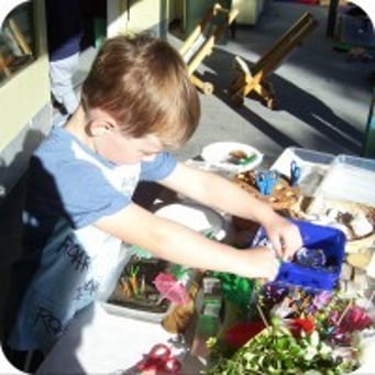 child having fun messy play