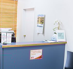 Dentist reception desk