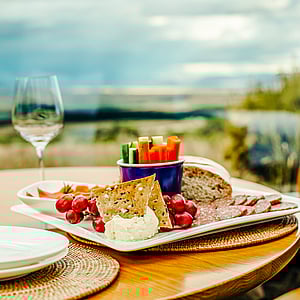 Local cheese platter served for dinner at SkyScape