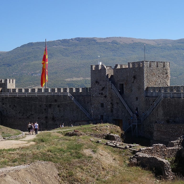Inside the walls of Tsar Samuel's Fortress.  Taken from ramparts.