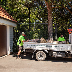 The team packing the truck