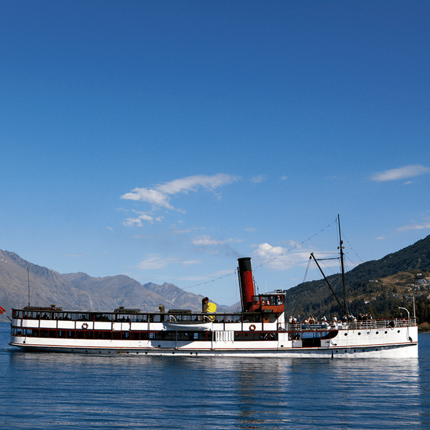 The TSS Earnslaw steamboat on water in Queenstown