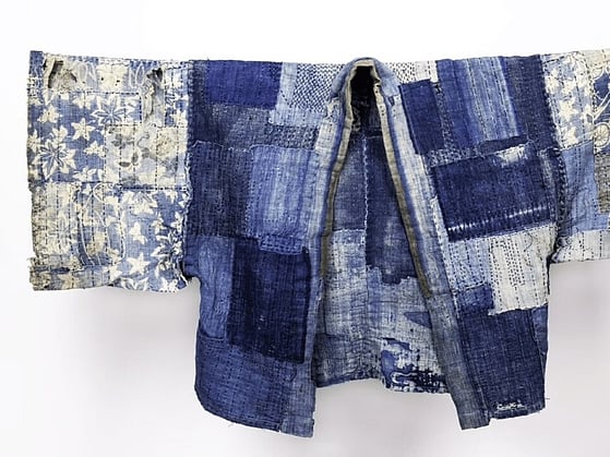A lovely cloth made from recycled textiles stitched together