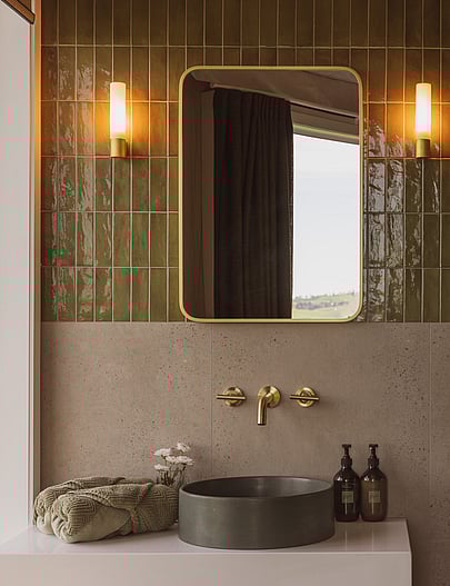 Image of tiled batchroom. Waterproofing service. Cosmic Tiling. Te Awamutu, Waikato.