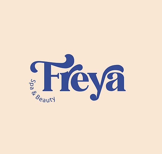 Freya Spa and Beauty logo design with custom typography