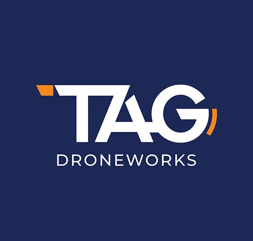 TAG DroneWorks logo design for drone and aerial services business