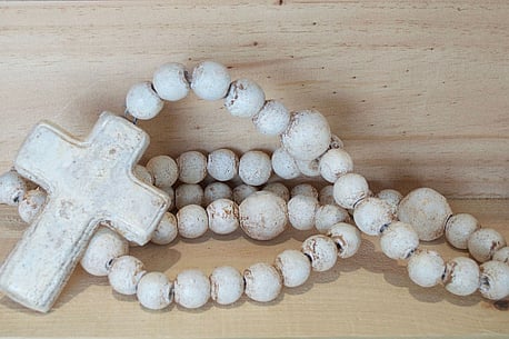 clay rosary - white
