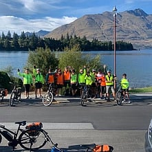 Meeting new family when cycling New Zealand