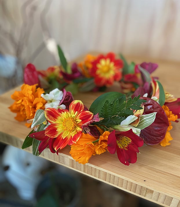 Gorgeous wedding flower crown by Raglan Florist Wild About Eve