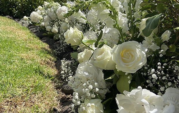 Coastal wedding installation flowers by Raglan Florist Wild About Eve