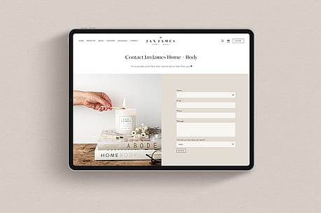 Contact page for e-commerce website design