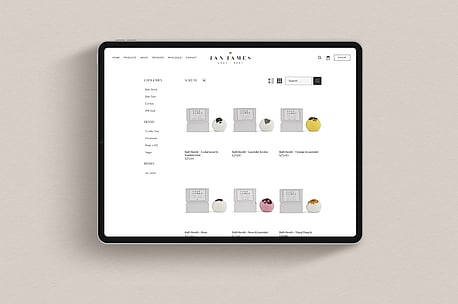 Shop Page for Jan James | Designerbloom Website Design