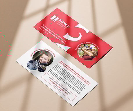Double-sided flyer design for Haemophilia Foundation of NZ
