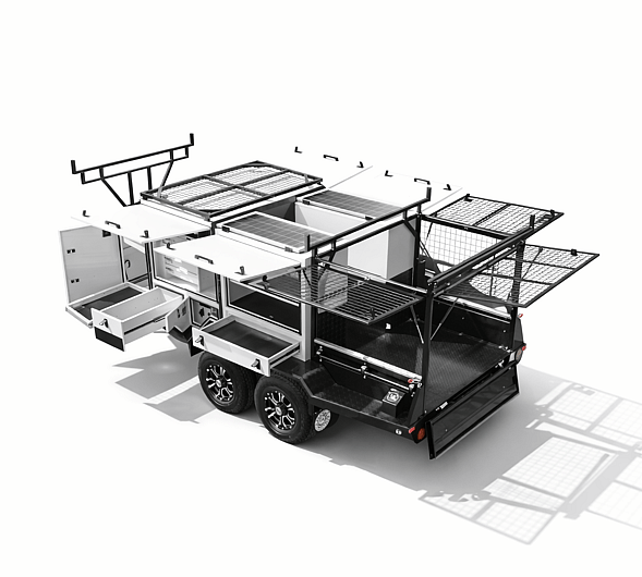 Pro Trade Series TPHV2 top view with all doors and drawers open