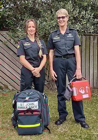 Carrie Richards & Lise Hermansen, two members of the Kuaotunu St John First Response Group
