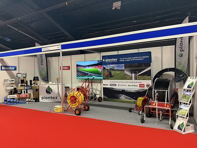 Plantex Exhibitions Display with marketing collateral designed by Groves Creative