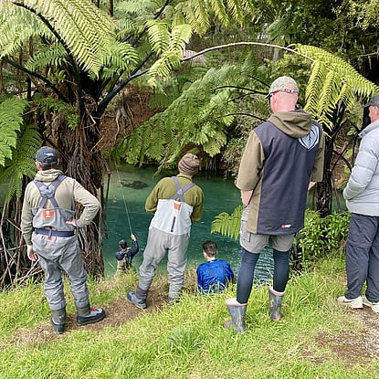 Ollie Bassett Fly Fishing teaching Euro Nymphing casting and drift