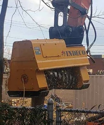 Indeco mulching head hydraulic attachment