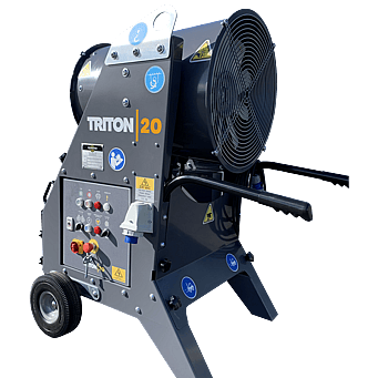 Side view of Screenpod Triton 20 dust cannon for dust control on smaller sites or specific dust discharge points