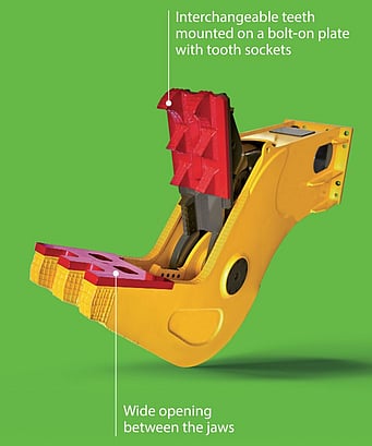 a brand new italian designed and manufactured Indeco rotating pulverizer hydraulic attachment