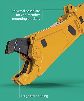 Brand new Italian designed and manufactured Indeco brand hydraulic shears for attaching to excavator arms