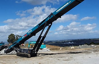Powerscreen tracked mobile 65-foot stacker CT65 for hire