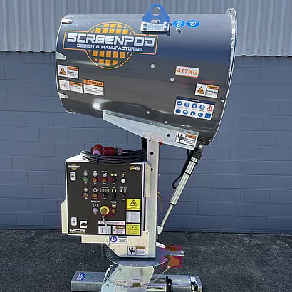 Side view of the Screenpod S45 dust cannon for dust control