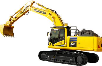 side view of Komatsu PC360-LC 36Ton excavator for hire